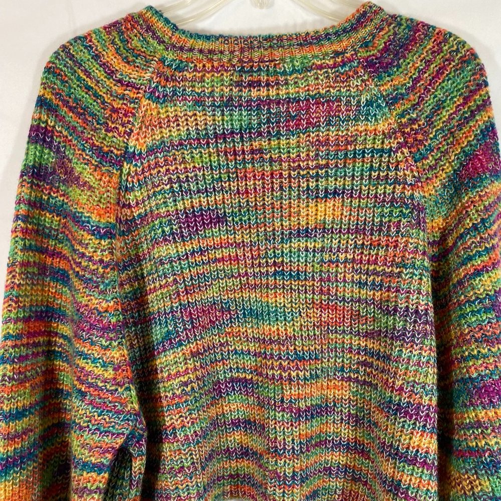 IN San Francisco Multicolor Pastel Cropped Long Sleeve Sweater NWOT Size Medium - Picture 10 of 15
